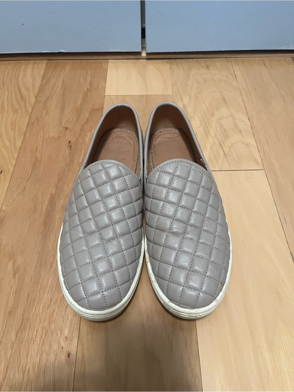 Sun + Stone Quilted Leather Slip-On Shoes - Taupe